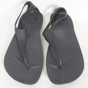 Crocs Women Beach Minimalist Casual Comfy Thong Flip-Flop Slip-on Sandals Size 8